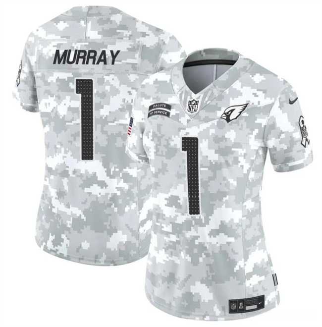 Women%27s Arizona Cardinals #1 Kyler Murray 2024 F.U.S.E Arctic Camo Salute To Service Limited Stitched Jersey Dzhi->atlanta falcons->NFL Jersey